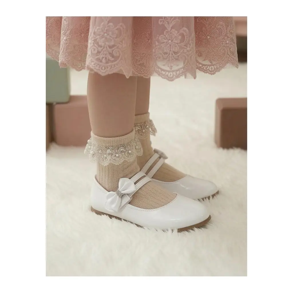 Çocuk Babet - Fiyonklu Rahat Taban Günlük, Okul ve Düğün Ayakkabısı